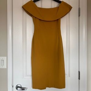 Aritzia Babaton long yellow off-shoulder dress